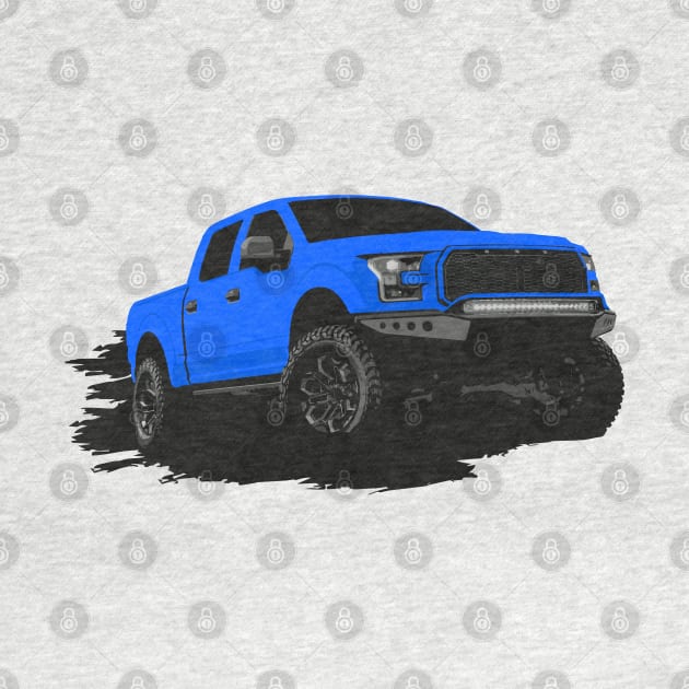 Lifted Blue Raptor pickup by mfz